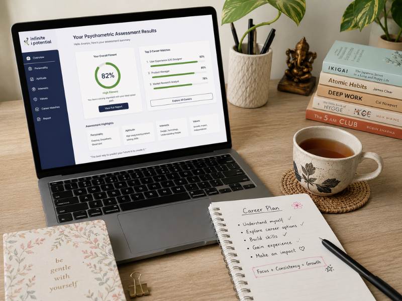 Psychometric assessment results and career notes — Lyfe Path career counselling for arts students India