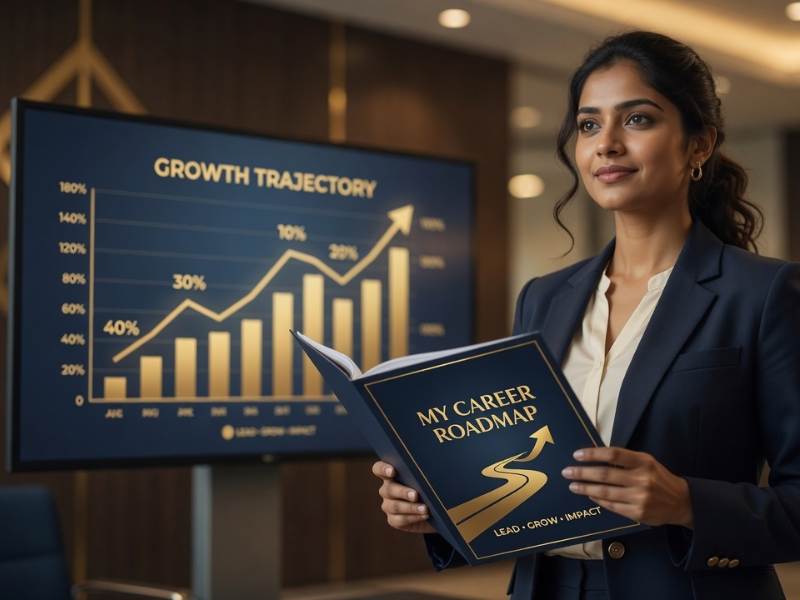 Confident young Indian professional holding a career roadmap — arts and humanities careers in India 2026